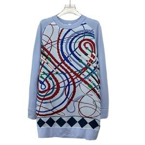 Hermes Light Blue Abstract Pattern Sweatshirt